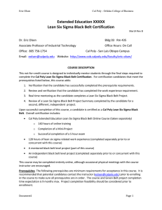 Syllabus - Lean Sigma Black Belt Cert