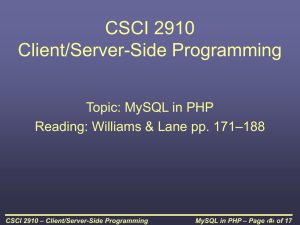 Accessing MySQL through PHP