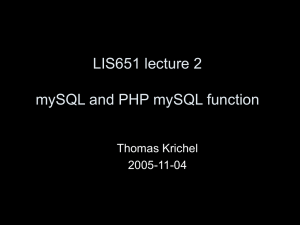 intrduction to mySQL and PHP mySQL function