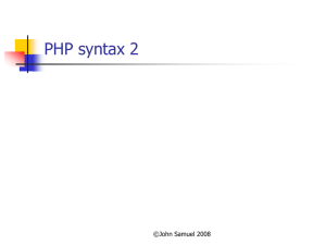 PHP syntax 2
