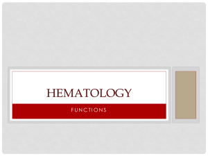hematology - Havelock High School Health Occupations