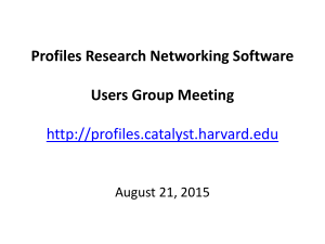August 21, 2015 - Profiles Research Networking Software