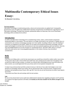 Multimedia Contemporary Ethical Issues Essay
