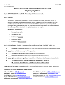 National Honor Society Membership Application