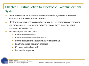 Chapter 1 : Introduction to Electronic Communications