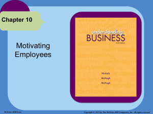 Chapter 10 Motivating Employees