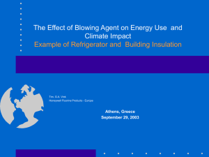 The Effect of Blowing Agent on Energy Use and Climate Impact