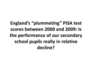 England's “plummeting” PISA test scores between