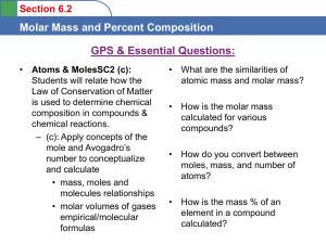 Section 6.2 Molar Mass and Percent Composition