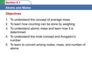 Section 6.1 Atoms and Moles