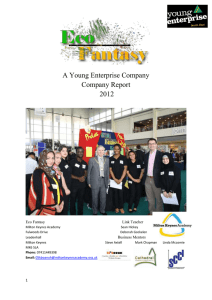 A Young Enterprise Company Company Report 2012 Eco Fantasy