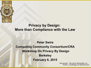 Privacy by Design: More than Compliance with the Law