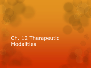 Ch. 12 Therapeutic Modalities