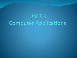 UNIT 3 COMPUTER APPLIcations