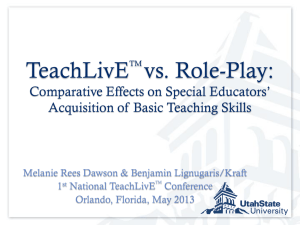 TeachLivE vs. Role-Play: Comparative Effects on Special Educators