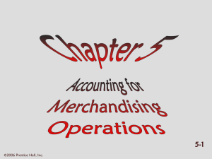 Chapter 5: Accounting for Merchandising Operations