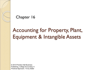 Accounting for PPE and Intangibles