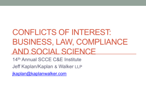 Conflicts of Interest, Moral Hazard and Behavioral Ethics