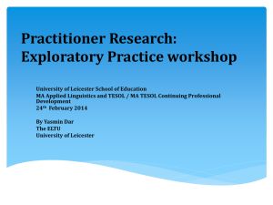 Practitioner Research using Exploratory Practice