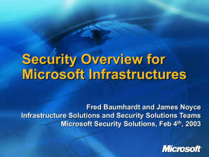 Security Overview for Microsoft Infrastructures