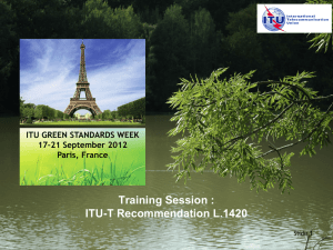 Methodologies for assessment of environmental impacts of ICT ITU