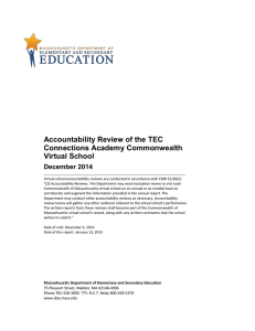 Commonwealth of Massachusetts Virtual School Performance Criteria