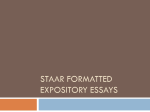 Expository Writing PowerPoint - Humble Independent School District