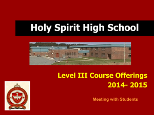 Level I-III - Holy Spirit High School