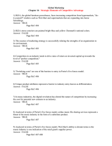 Global Marketing Chapter 16 Strategic Elements of Competitive