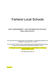 Bullying Policy - Fairland Local School District