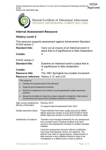 Internal Assessment Resource L2 History