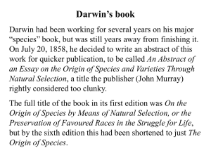 PPT - 7 - Darwin's 'On the Origin of Species'