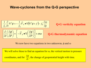 QG vorticity equation QG thermodynamic equation