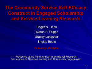 The Community Service Self_Efficacy Construct In Engaged