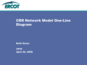 Discussion of CRR Network Model One-Line diagram