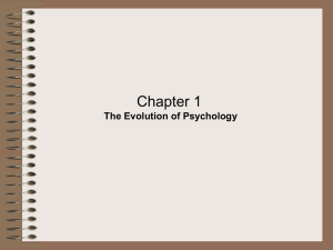 Chapter 1: Evolution of Psychology