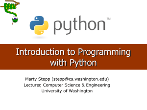 Introduction to Programming with Python - Washington