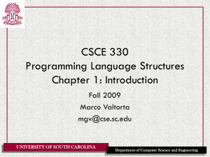 CSCE 330 Programming Language Structures - CSE