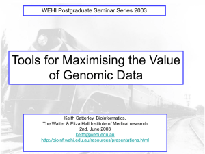 Tools for Maximising the Value of Genomic Data
