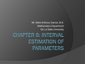 Chapter 8: Interval estimation of parameters