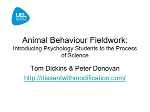 Animal Behaviour Fieldwork: Introducing Psychology Students to the