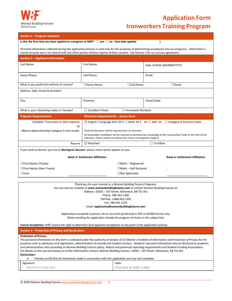 Ironworker Readiness Program