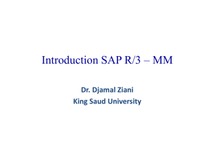 SAP R/3 – Seminar Modul MM