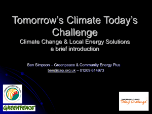 Climate Change and Local Energy