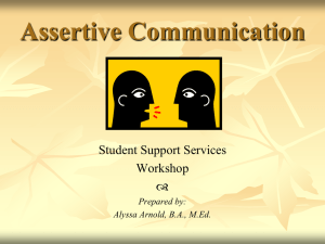 Assertive Communication - Wilson Community College