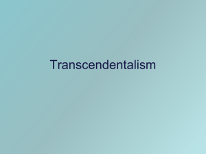 Transcendentalism - My Teacher Pages