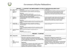 TORs - Government of Khyber Pakhtunkhwa