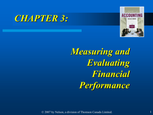 Chapter 3: Measuring and Evaluating Financial Performance