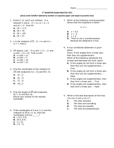 Name: 1ST SEMESTER EXAM PRACTICE TEST (show work