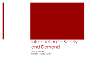 Introduction to Supply and Demand